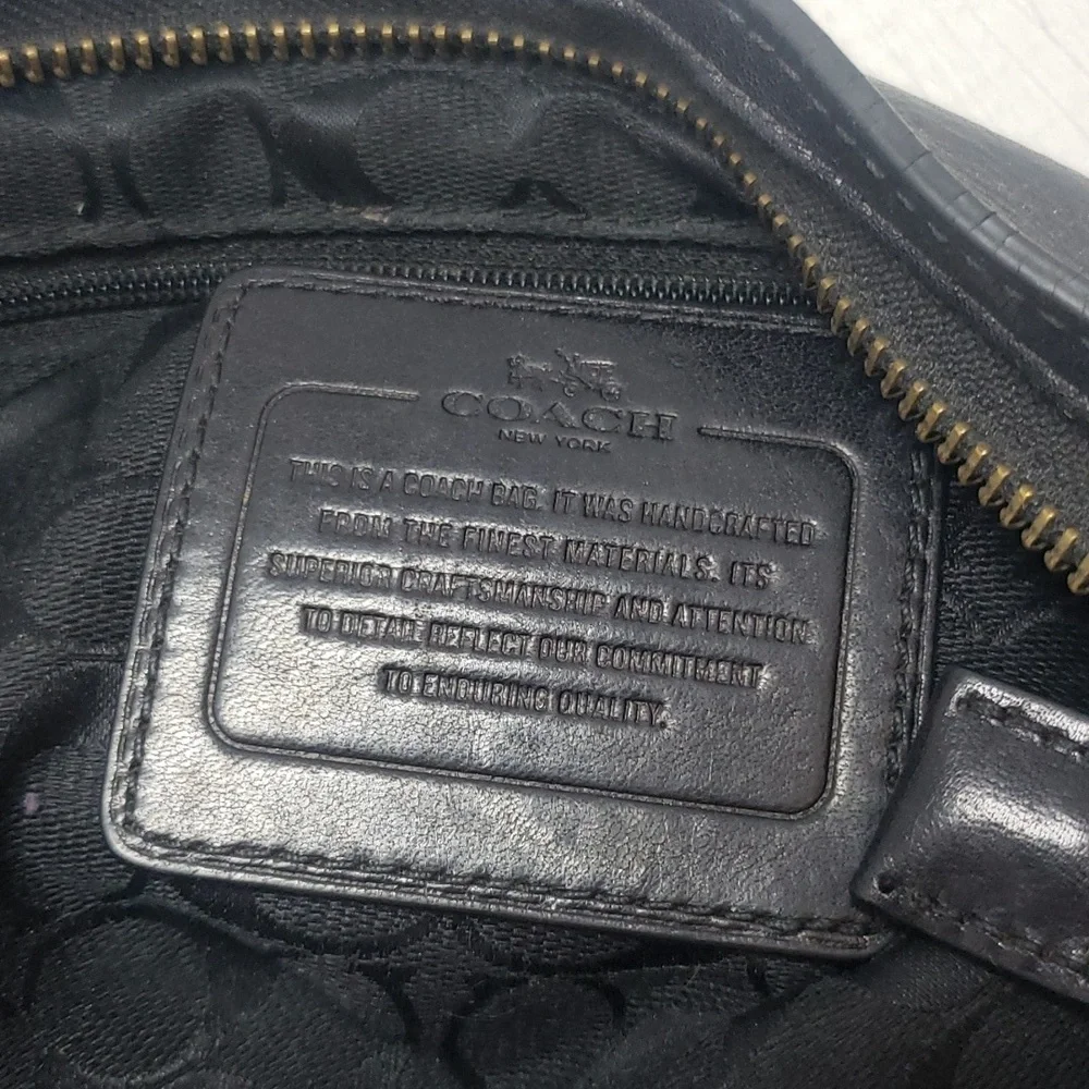 Coach black leather vintage duffle bag